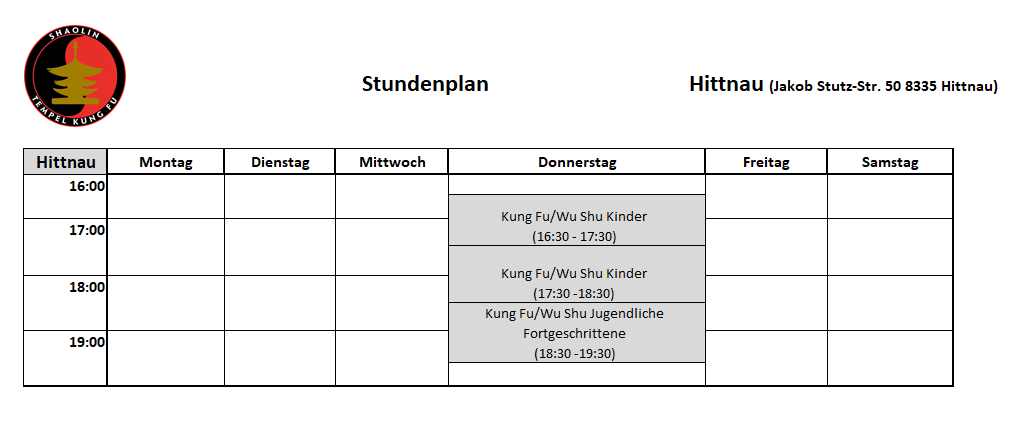 Stundenplan Hittnau